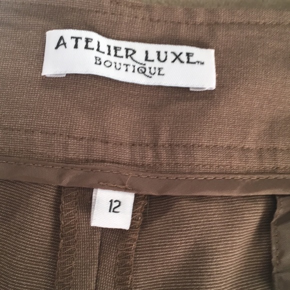 Brown stretch polyester viscose slacks - Picture 5 of 6
